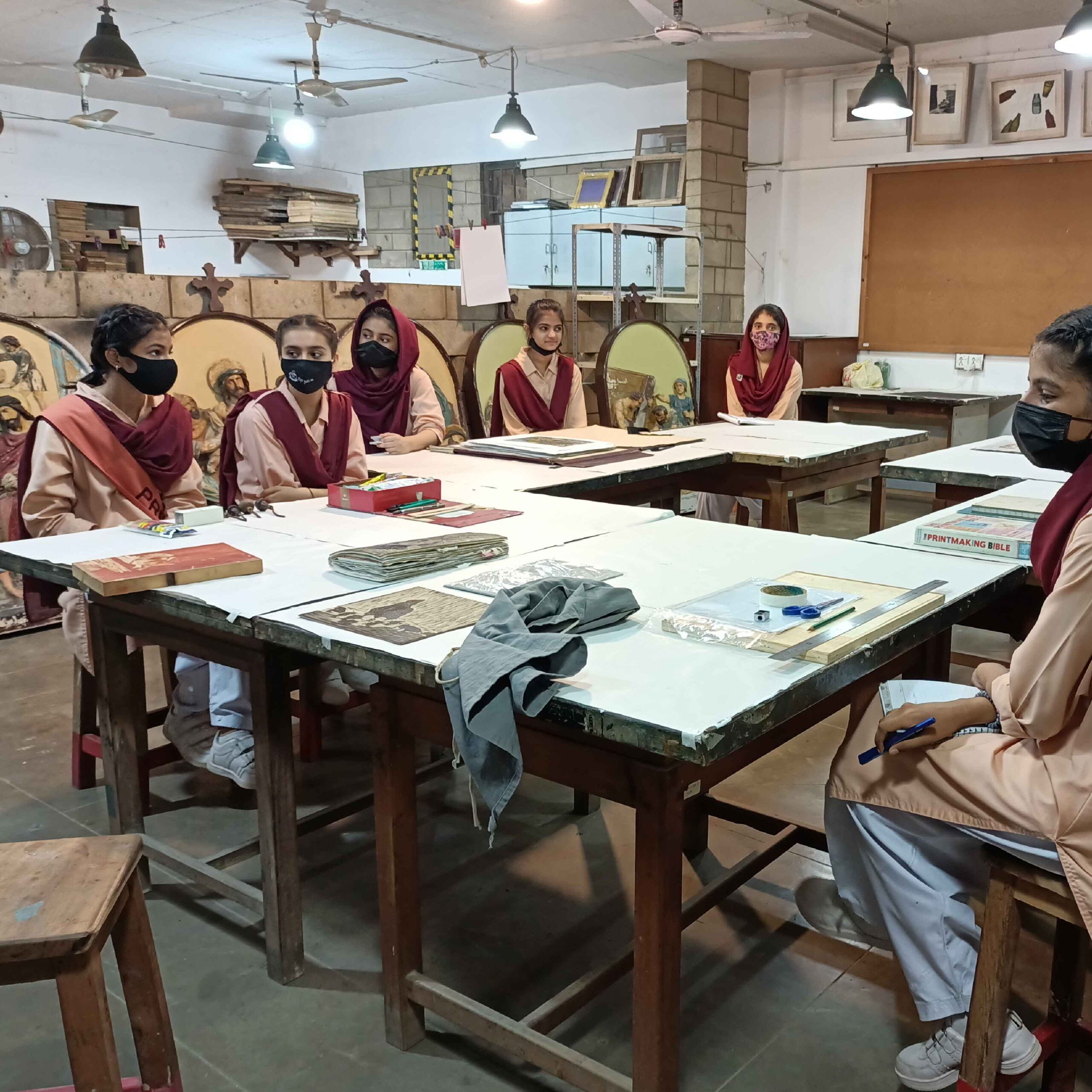 Printmaking Workshop for Habib Girls’ School